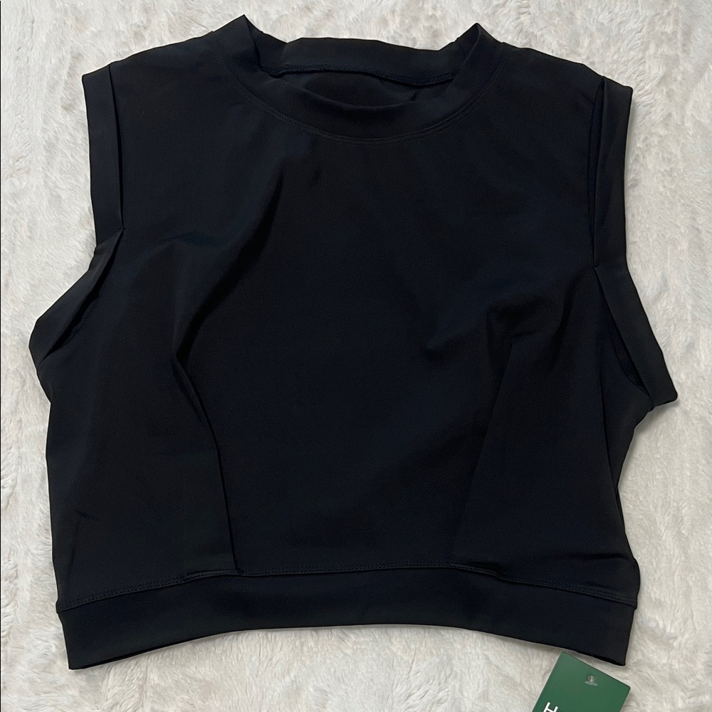 HALARA Black Cropped Sleeveless Muscle Tank